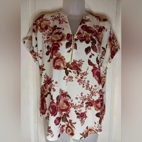 2/$30 Maurices Gold Zippered blouse Cottagecore Whimsy Feminine Dopamine (#591) - Picture 5 of 6